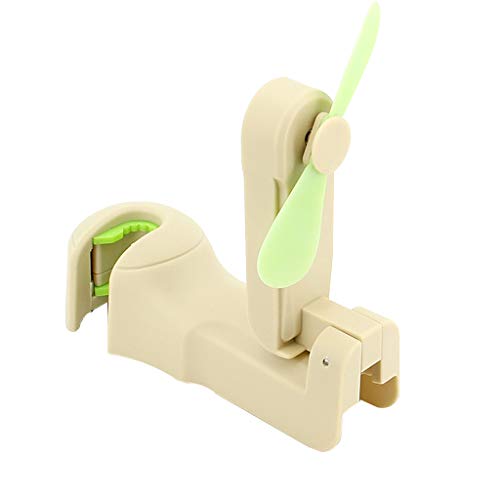 GOVOW-Tech Small Fans Electric for Women & Children Car Auto Holder Hook Bag Coat with The Fan Three Gear Beige
