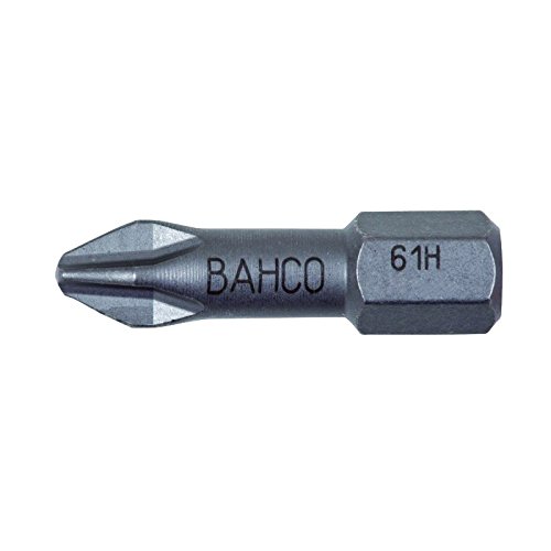 Bahco 61H/PH2-2P Ph2 Extra Hard Bit for Phillips Dry Wall Screws, Grey, 25 mm, 2-Piece