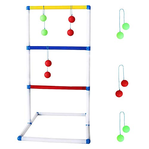 yoptote Ladder Golf Ball Set for Kids Ladder Toss Toy with 6 Bolas, Suitable for Camping Party Outdoor Yard Game, Easy Assemble - Thumbnail 7