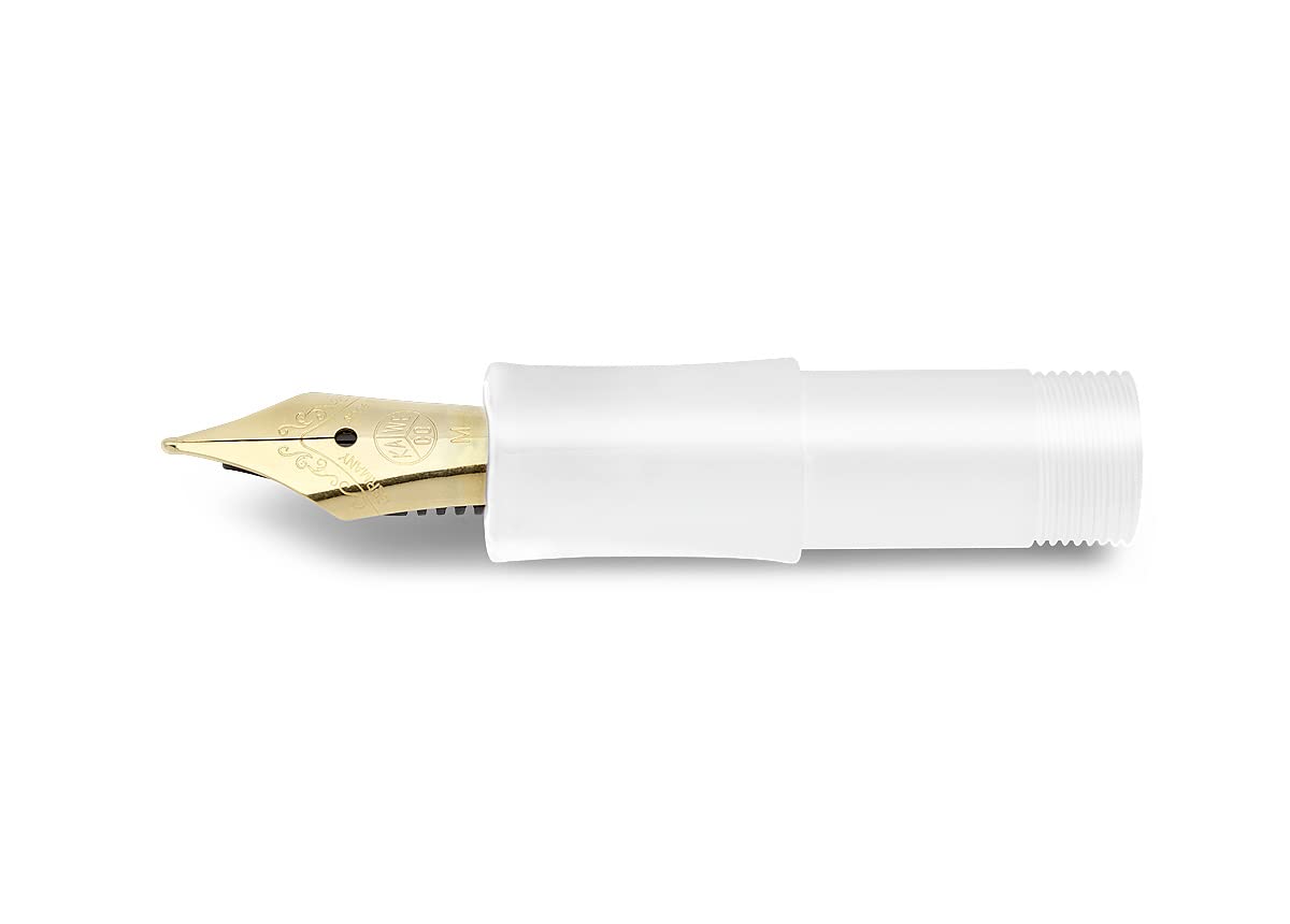 Kaweco CLASSIC SPORT Front Part White with Gold-Plated Steel Nib I Premium Fountain Pen Replacement Nib I Exclusive Fountain Pen Stainless Steel Nib Insert I Nib: M (Medium)