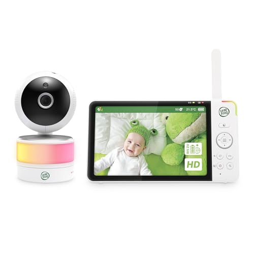 LeapFrog LF920HD Baby Monitor, 720p 7" HD Display, Colour Night Vision, 360° Panoramic, 8X Zoom, Night Light, Humidity/Temperature Sensor, Range up to 1000 Feet, Secure Connection.