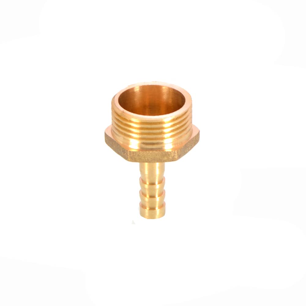 TopHomer 1Pcs BSP Hose Connector Brass Pipe Fitting 6mm/8mm/10mm/12mm/16mm/19mm/25mm, Hose Barb Tail Male BSP Thread Connector Joint Copper Coupler Adapter