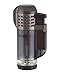 Xikar Tech Quad Jet Flame Lighter, 4 Flames, Ergonomic Design, Auto-Open Lid, Oversized Fuel Tank, Black