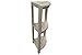 CoastalVogue Snazzy Corner Three Tier Shelf Waterproof Teak Wood Shower Bench Stool Seat Chair For Inside Shower Provides Safety, Storage and Organization For Bathroom Accessories, in Antique White