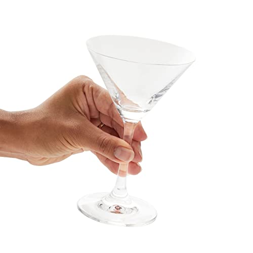 Set of 6 Small Stem Martini Glasses for Cocktails, Desserts, Margaritas