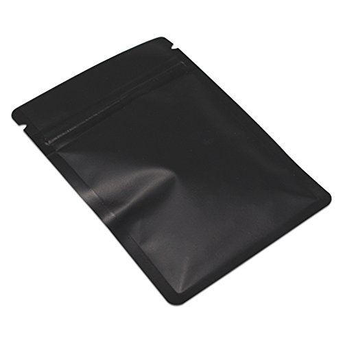 1400 Pcs Scrub Matte Mylar Aluminum Foil Bags Food Packaging Grocery Storage Pouches Bags Storage Nuts Sugar Heat Seal Pouches Resealable Grip Seal Colored (Black) 8x12cm (3.1"x4.7")