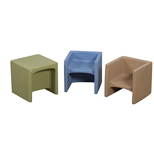 Children's Factory Cube Chairs, Set3, Woodland, CF910072, Daycare and