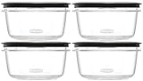 Rubbermaid Premier Food Storage Container, 4 Pack, 5 Cup, Grey