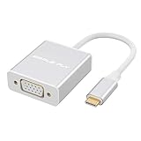 USB C TO VGA Adapter, USB 3.1 Type C (USB-C) to VGA Adapter With Aluminium Case for 2017 / 2016 MacBook, 2017 iMac, Chromebook, Dell, HP and more