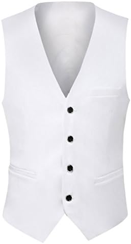 Mens Suit Waistcoat Formal Slim Fit Vintage Classic Business Wedding Suit Vest 6 Colors