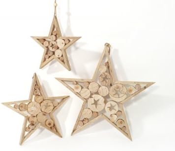 Stella Di Natale Da Appendere.Stella In Legno Da Appendere Stella Di Natale 24 Cm Finestra Decorazioni Amazon It Casa E Cucina