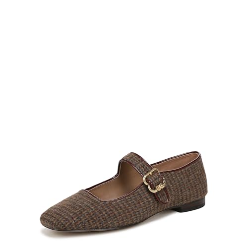 Sam Edelman Women’s Michaela Mary Jane Flat, Brown Plaid Multi, 5.5