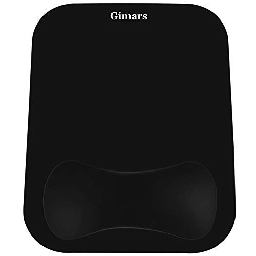 Gimars Handgelenkauflage für Tastatur und Maus Handballenauflage mit Memory-Schaum ergonomisch zur Entlastung des Handgelenks (Mouse pad schwarz)