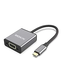 Adaptador USB C a VGA, MOKiN USB C (tipo C) a VGA para MacBook Pro 2018 2017, iPad Pro MacBook Air 2018, Samsung Galaxy S9 S8, Surface Go y más.