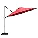 Abba Patio 11 ft Patio Offset Hanging Umbrella Outdoor Cantilever Sturdy Umbrella with Crank & Cross Base & Easy Tilt, for Garden, Backyard, Pool and Deck, Dark Red