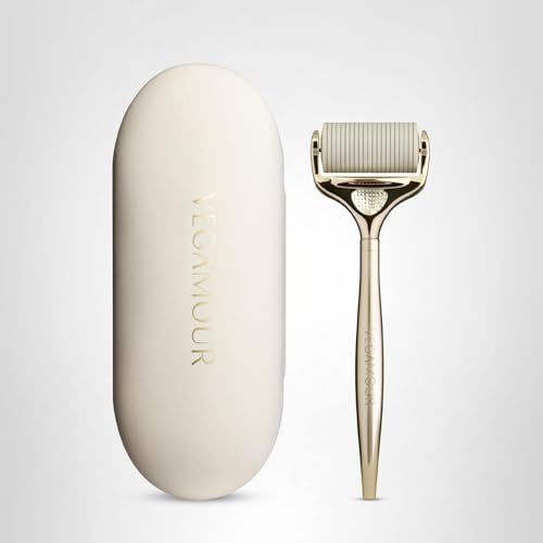 VEGAMOUR Scalp Dermaroller - MD-Developed, 1,200 Medical-Grade Needles, Enhances Serum Absorption, Twist-On Replaceable Head, Protective Case Included