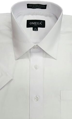 OmegaTux Mens Short Sleeve Solid Color Dress Shirts