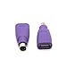 SenseYo 2 Pack USB Female to PS2 Male Keyboard Adapter Mouse Mice Adapter Converter, Purple