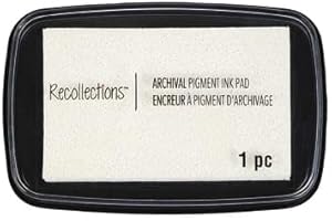 Frost White Archival Pigment Ink Pad by Recollections - Use On Paper, Chipboard, Wood, and More. Ideal for Scrapbooking, Card Making, Arts & Crafts - 1 Pack