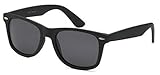 Sunglasses Classic 80’s Vintage Style Design (Black Matte, Polarized)