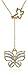 Amazon Collection 18k Yellow Gold Plated Sterling Silver Diamond Accent Butterfly Necklace, 17