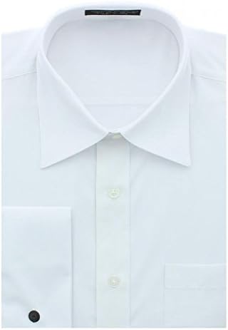 Delano Standard Fit French Cuffs Mens Dress Shirt,18.5" Neck 34/35" Sleeve,White
