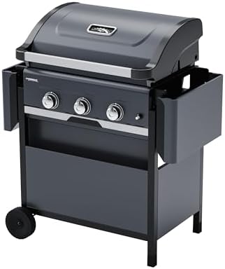 Select 3 LS Plus Gas Barbecue | Barbacoa con Carro, Ruedas y Tapa con Termómetro – 3 y 1 Quemadores | 11 kW Total, Negro