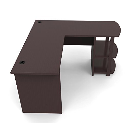 Ryan Rove Kristen Corner L-Shaped Computer Desk in Dark Russet Cherry