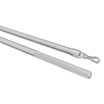 Interdeco Schleuderstab in Silber-Grau aus Aluminium für Gardinen / Schiebevorhänge, Simply, 75 cm