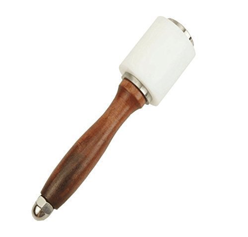 Dr.Luck Annic Stainless Steel Leather Craft Hammer Nylon Carving Sew Tool with Wooden Handle for DIY