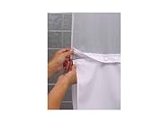 standlyTBS Hookless Snap-in Fabric Liner for Shower Curtains