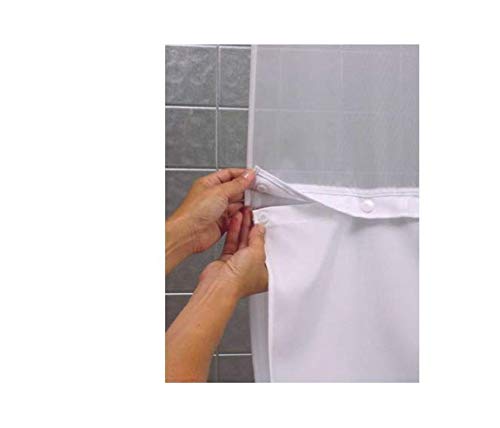 standlyTBS Hookless Snap-in Fabric Liner for Shower Curtains