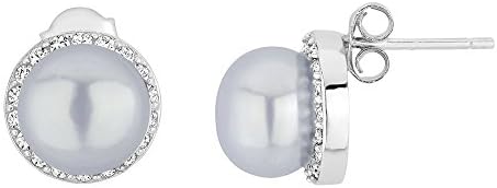 Exquisite Freshwater Cultured Pearl Earring on Sterling Silver Grey