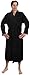 Men's Waffle Kimono Robes Spa Bathrobe Made in Turkey (XX-Large, Black)
