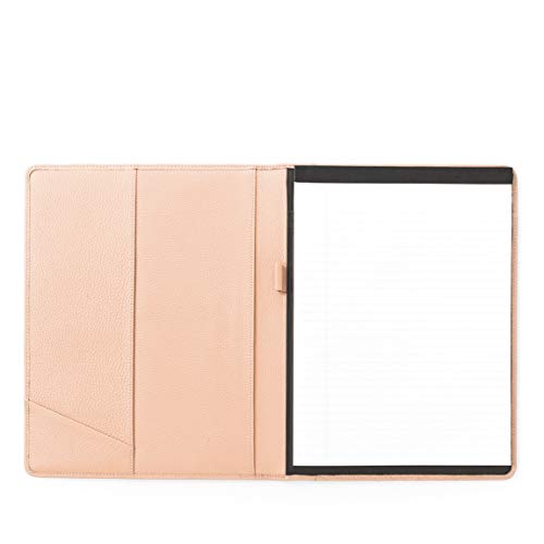 Leatherlogy Standard Padfolio with Pen Loop - Full Grain Leather Leather - Rose (Pink)