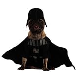 Star Wars Black Darth Vader Dog Costume with Detachable Cape & Headpiece- Size Small