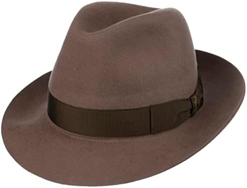 Borsalino Marrone Hat Women/Men Brown 7 3/8 at Amazon Men's