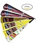 ESH7 6Pcs Temporary Tattoo Black Brown Red White Paste Cone for Art Drawing DIY with Free Tattoo Stencil Set