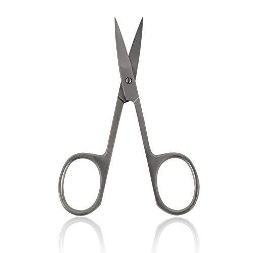 Titania Germany Stainless Steel Cuticle Nail Scissors - Surgical Grade Steel Sharp Curve Scissors - Easy Use Precision Cut for Finger & Toe Care Use