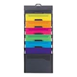 Smead Cascading Wall Organizer, 6 Pockets, Letter Size, Gray/Bright, Sold as 2 Pack (92060)