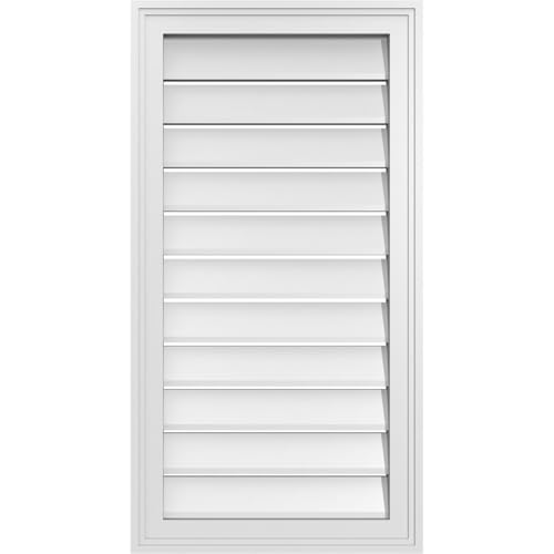 18"W x 34"H Rectangle Surface Mount Signature Urethane Gable Vent: Functional,…