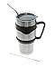 ColdSteel 30oz Tumbler Travel Coffee Mug Double Wall Vacuum Insulated Stainless Steel with Bonus Travel Mug Handle, Stainless Steel Straw and Cleaning Brush – Thermos for Hot & Cold Drinks