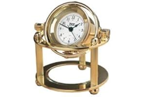 Weems & Plath Solaris Desk Clock with Rectangular Brass Engraving Plate