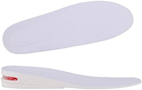 Y2C Men's 2-Layer Air Cushion Height Increase Insoles (Approx 1.2 inches) White 7.5-11.5 and Random Gift