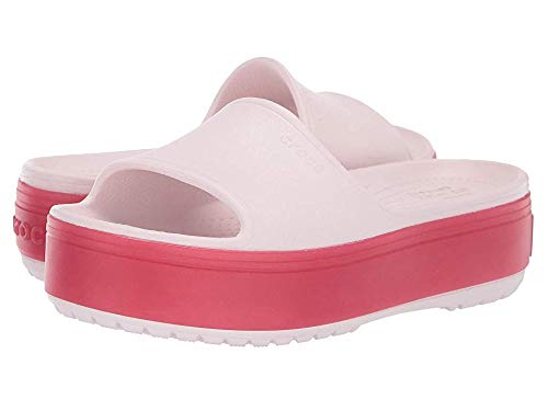 pink platform crocs
