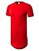 Men's Basic Hipster Hip Hop Elong Crewneck T-Shirt L Red