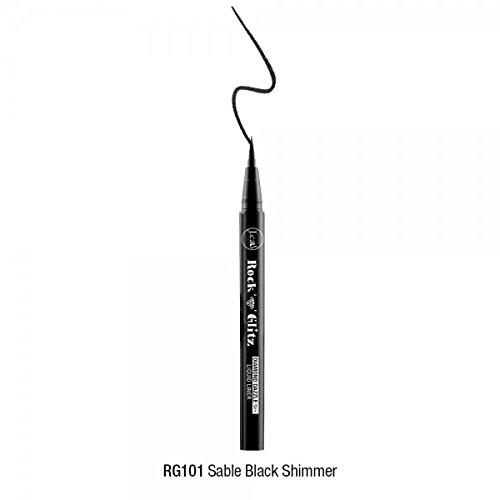 J Cat Rock 'N' Glitz Diamond Dazzle Liquid Eye Liner 8 Shades (RG101 Sable Black Shimmer)