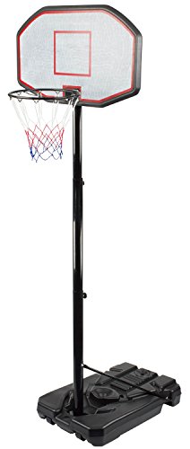 KLB Sport Portable Height Adjustable Basketball Hoop System Stand w/Wheels, 43 Inch Backboard
