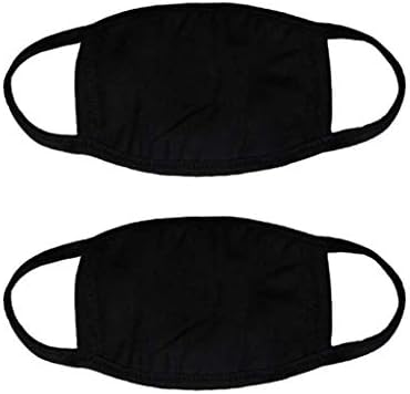 Mouth Mask, Unisex Adult Cotton Blend Ear Loop Face Mask, Anti Dust Warm Ski Cycling Safety K-pop Fashion Mask Various Use With Adjustable Ear Loops for Women Man,Black（1 Pack）