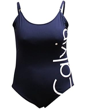 Womens Logo Classic One-Piece Swimsuit Navy 16